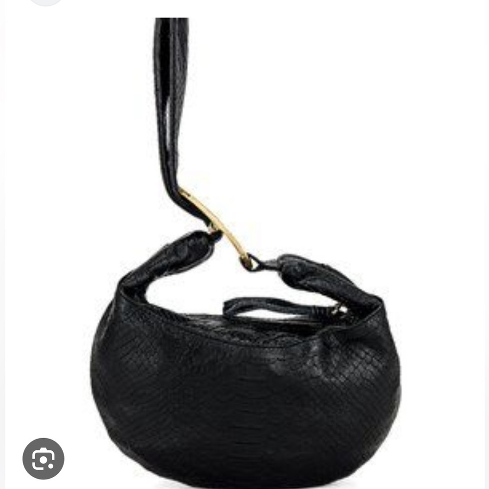 Cleobella vida wristlet in black snakeskin